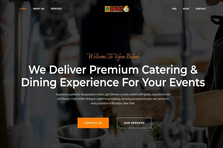Vojon Bilash Restaurant & Catering Website Development