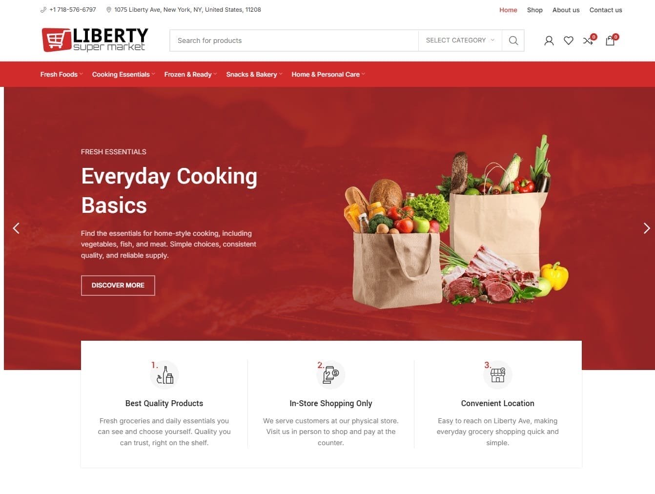 Liberty Supermarket Catalogue Website Development