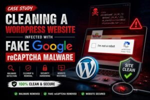Fake Google reCAPTCHA on a WordPress Website: A Real Malware Cleanup Case Study