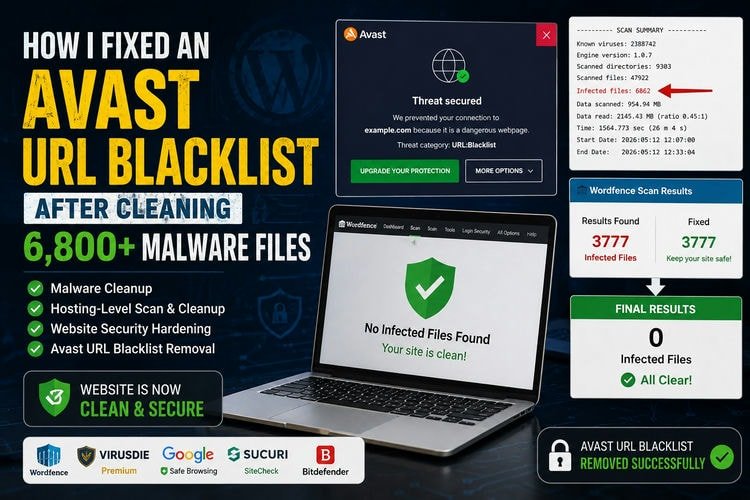 How I Fixed an Avast URL Blacklist on a Malware-Infected Website
