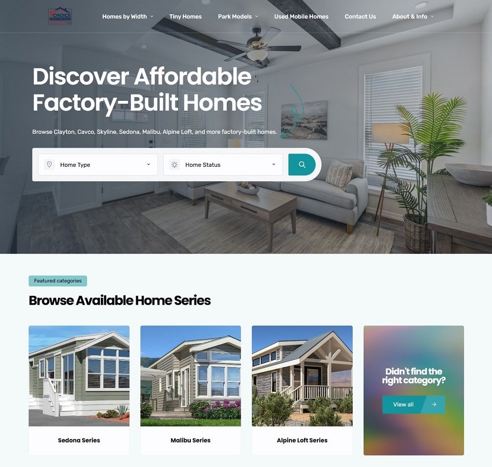 Manufactured Homes Real Estate Website Development Project